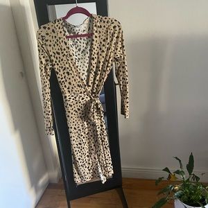 Mango leopard wrap dress
